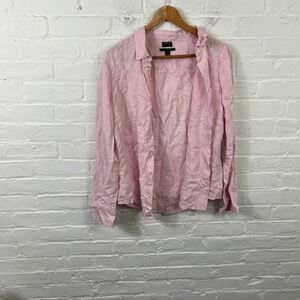 J. Crew Men's Collared Neck Button Down Shirt Long Sleeve Solid Pink Size 12